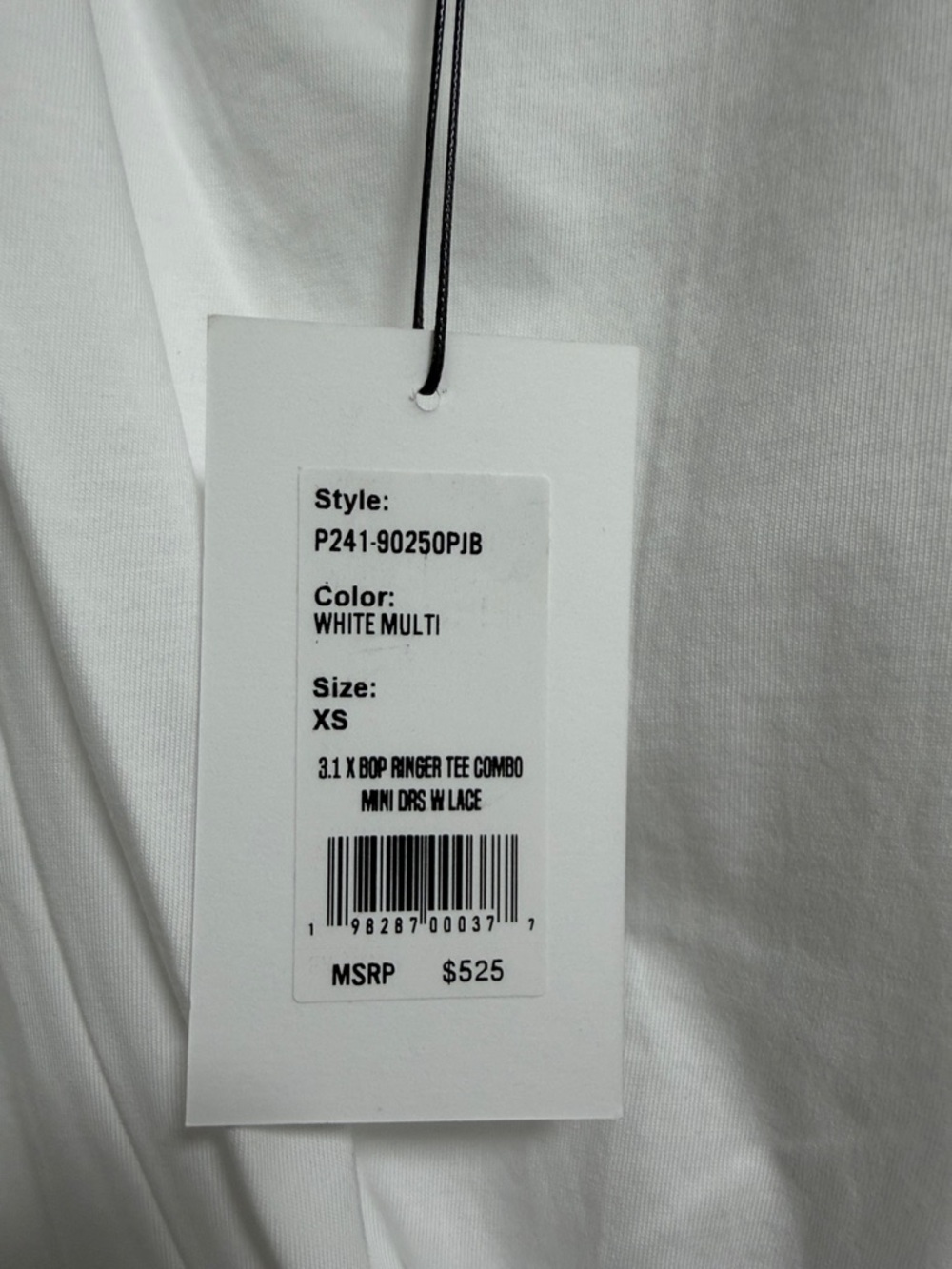 3.1 Phillip Lim White Tee with Black Lace-Trim Mini Skirt - Picture 2 of 9